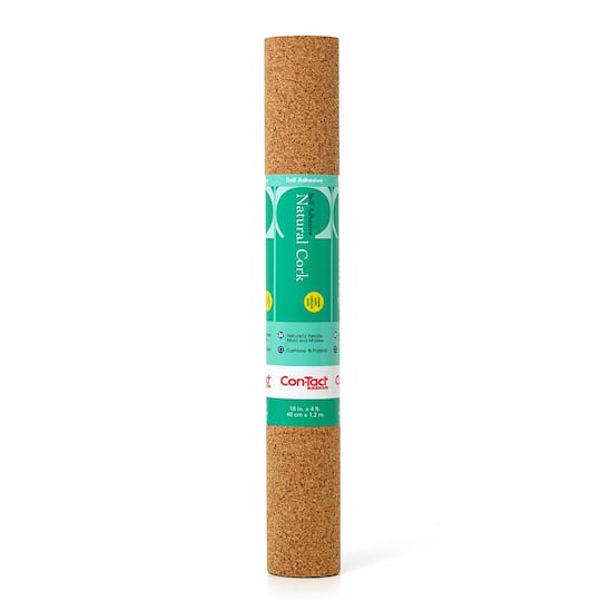 Con-Tact® Cork Adhesive Roll, 18" x 4ft.